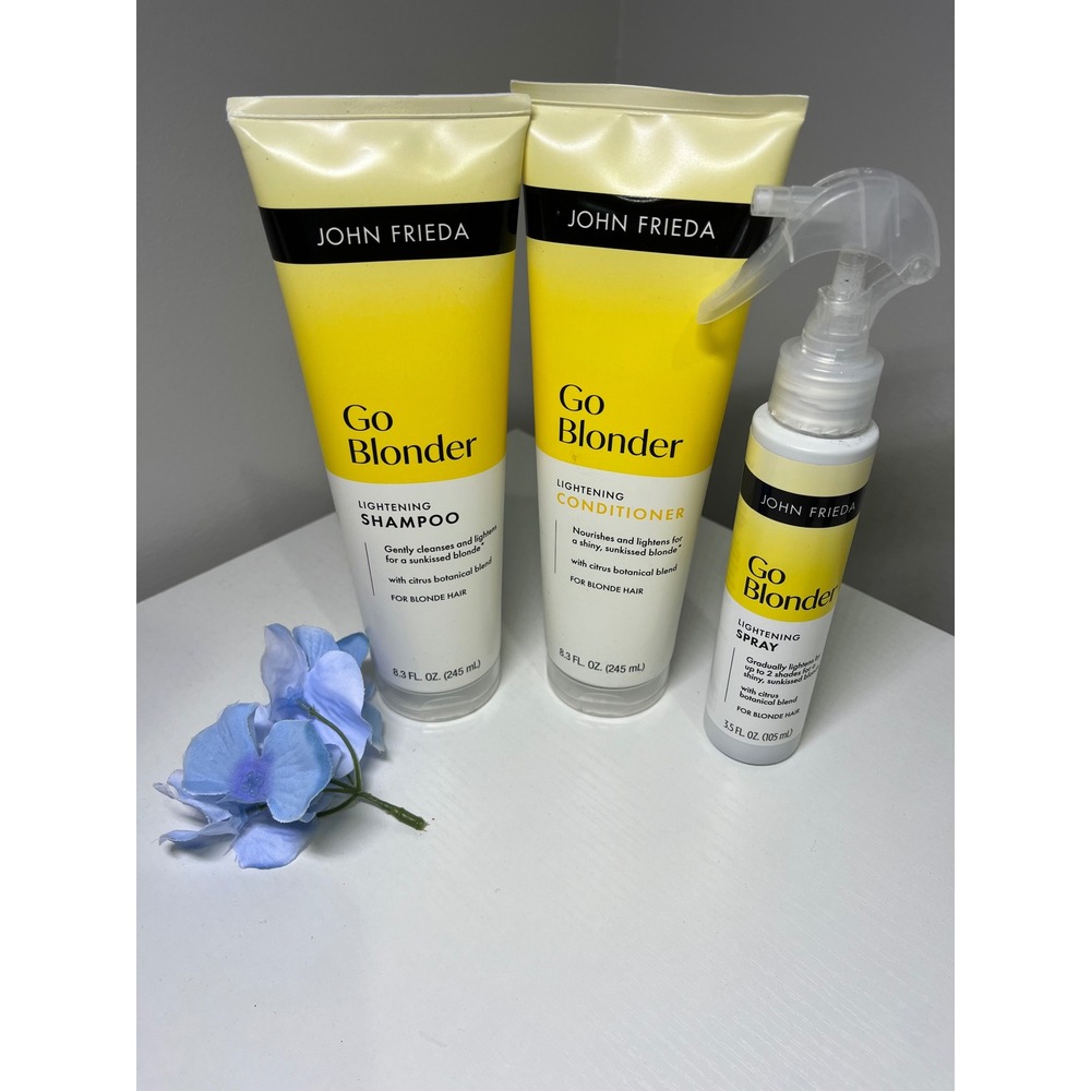 John Frieda Go Blonder Lightening Shampoo Conditioner and Spray 3 Piece Set